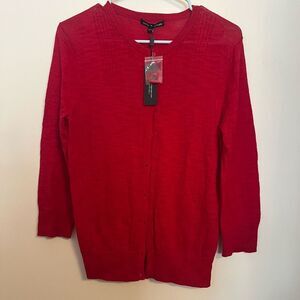 Cable & Gauge Vibrant Red Cardigan